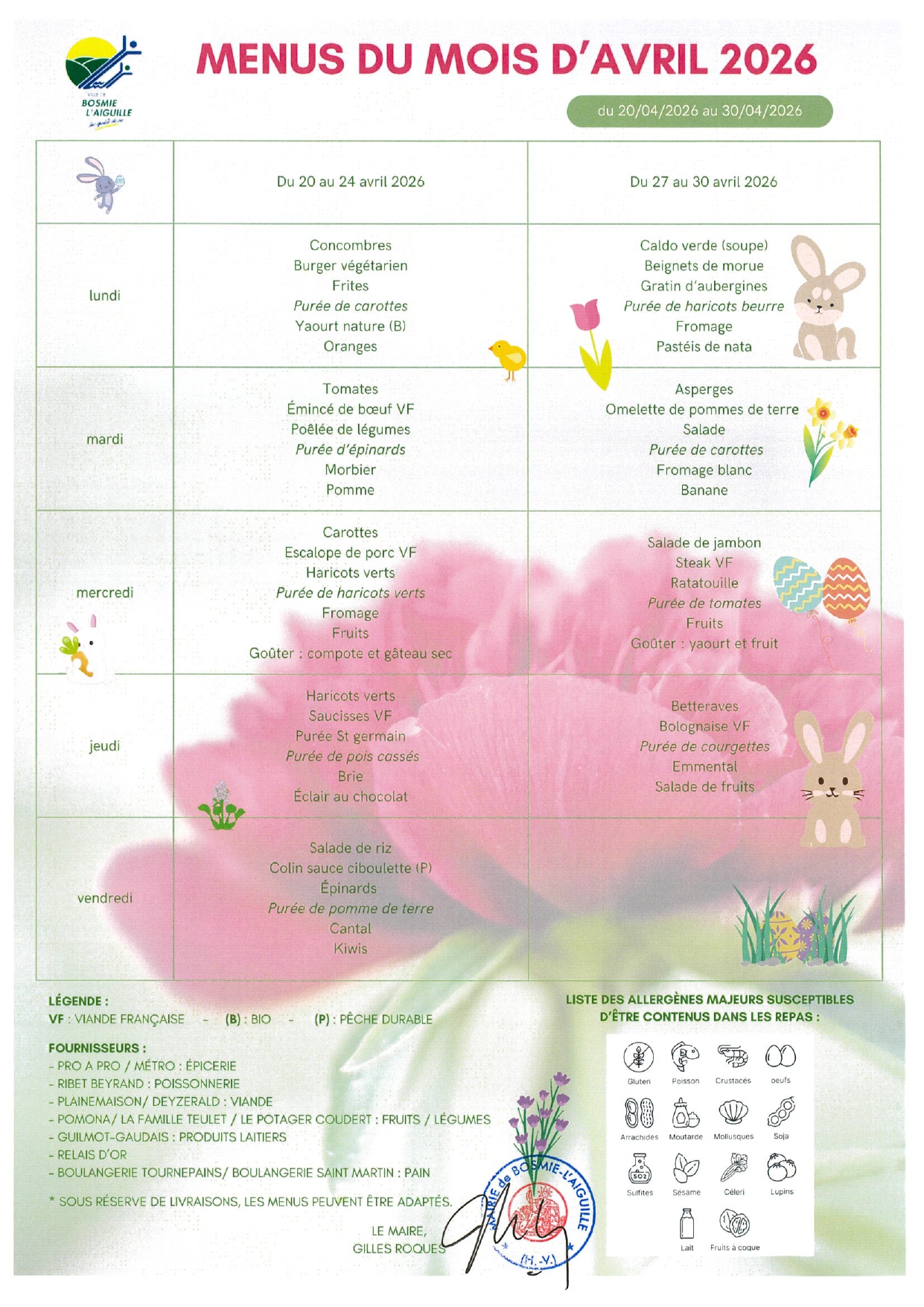 menus avril 2026