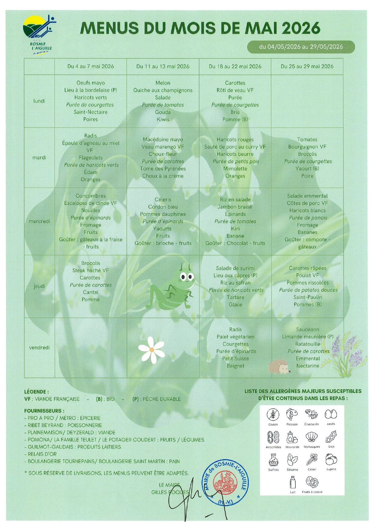 menus mai